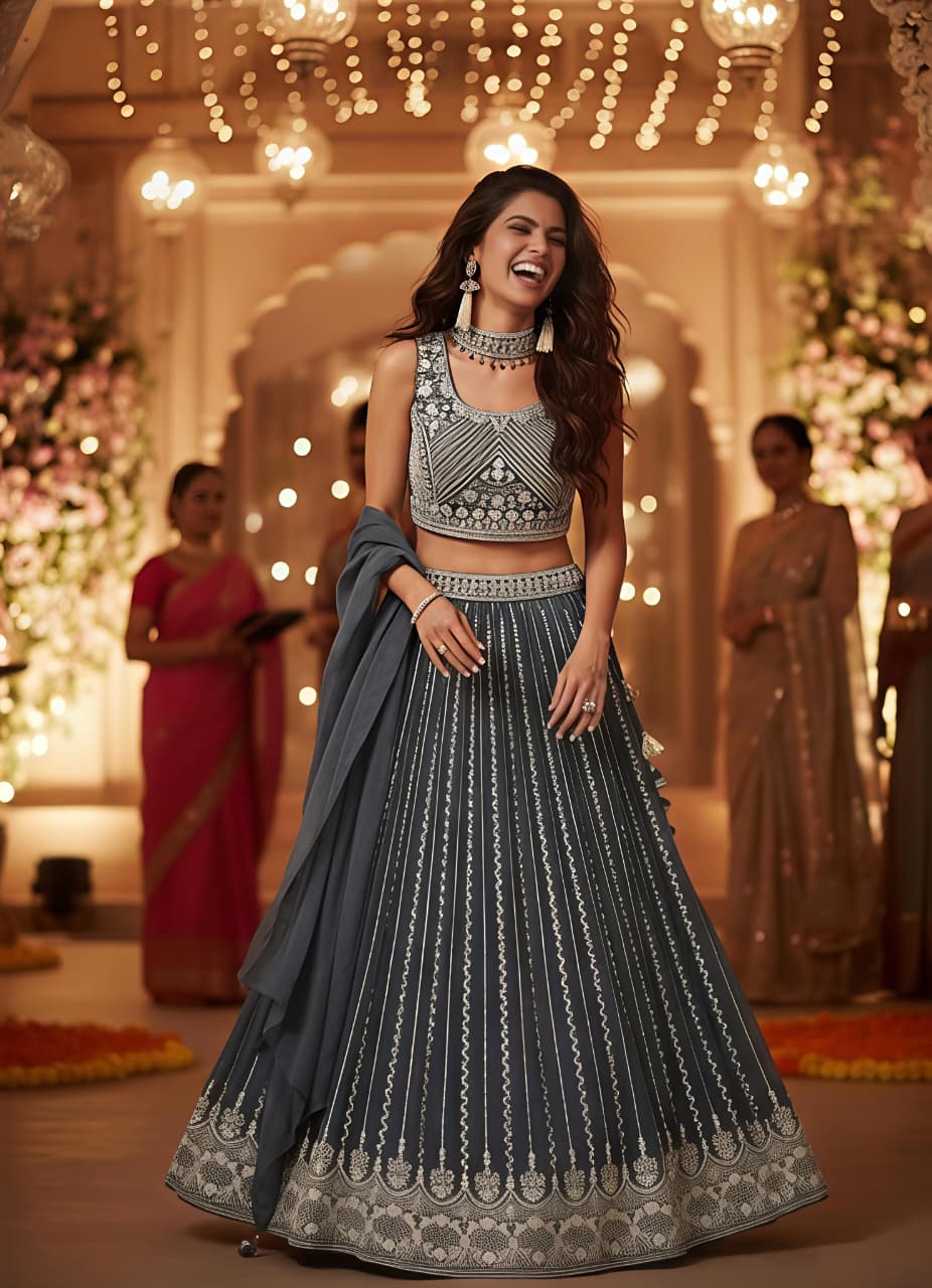 Grey Lehenga Choli